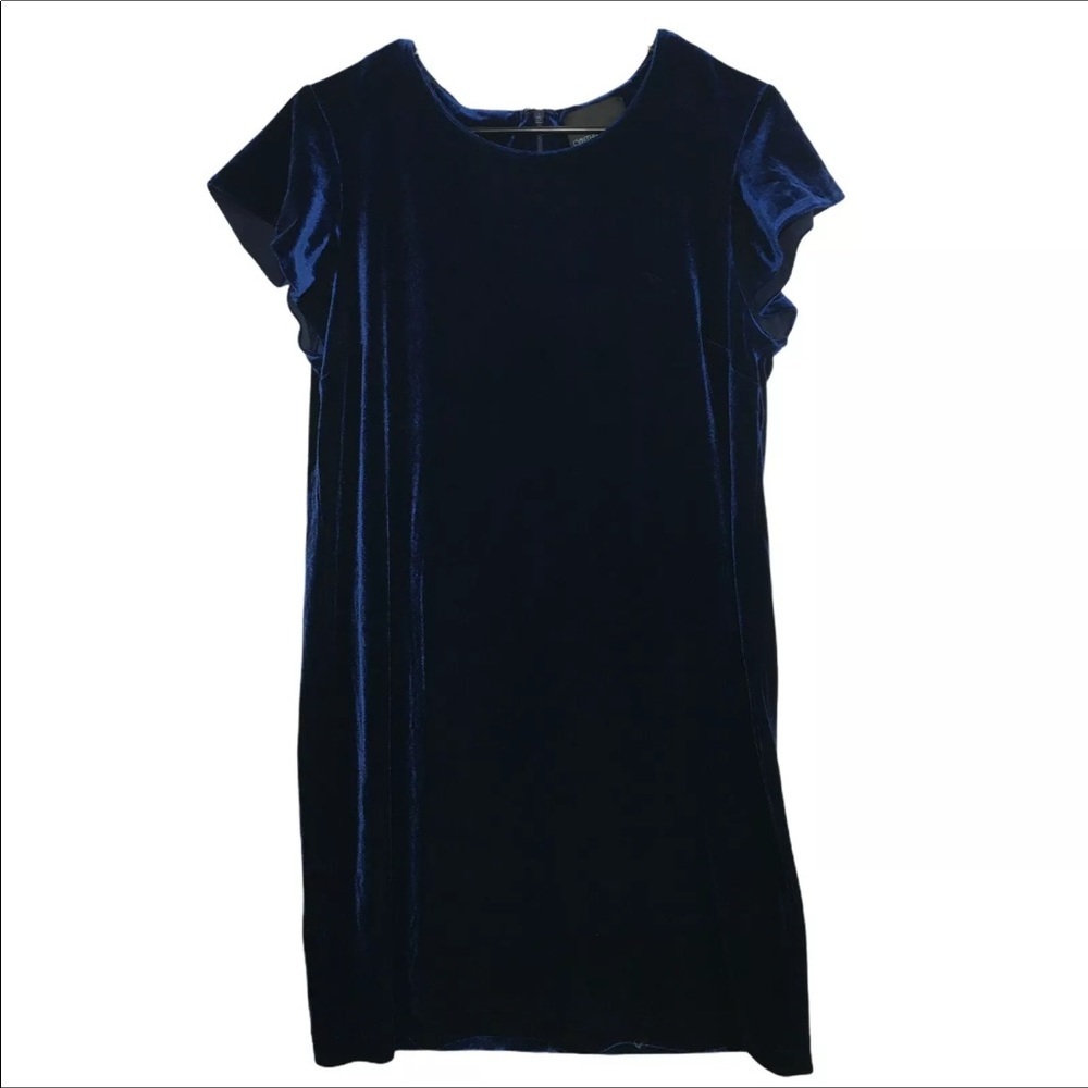 Cynthia Rowley Holiday velour Dress L Blue - Picture 4 of 5